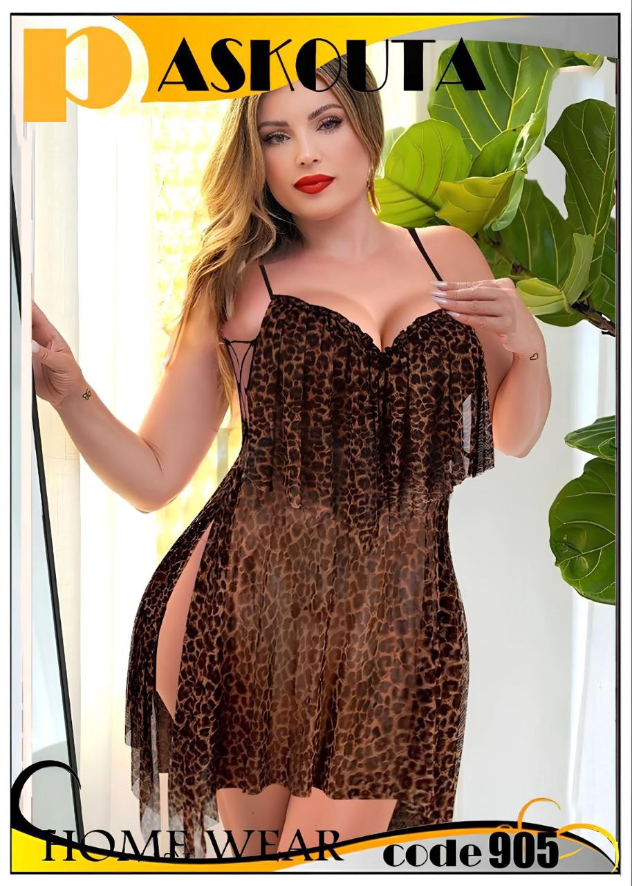 قميص نوم تيجر شفاف – تصميم جريء بخامة ناعمة ولمسة عصرية