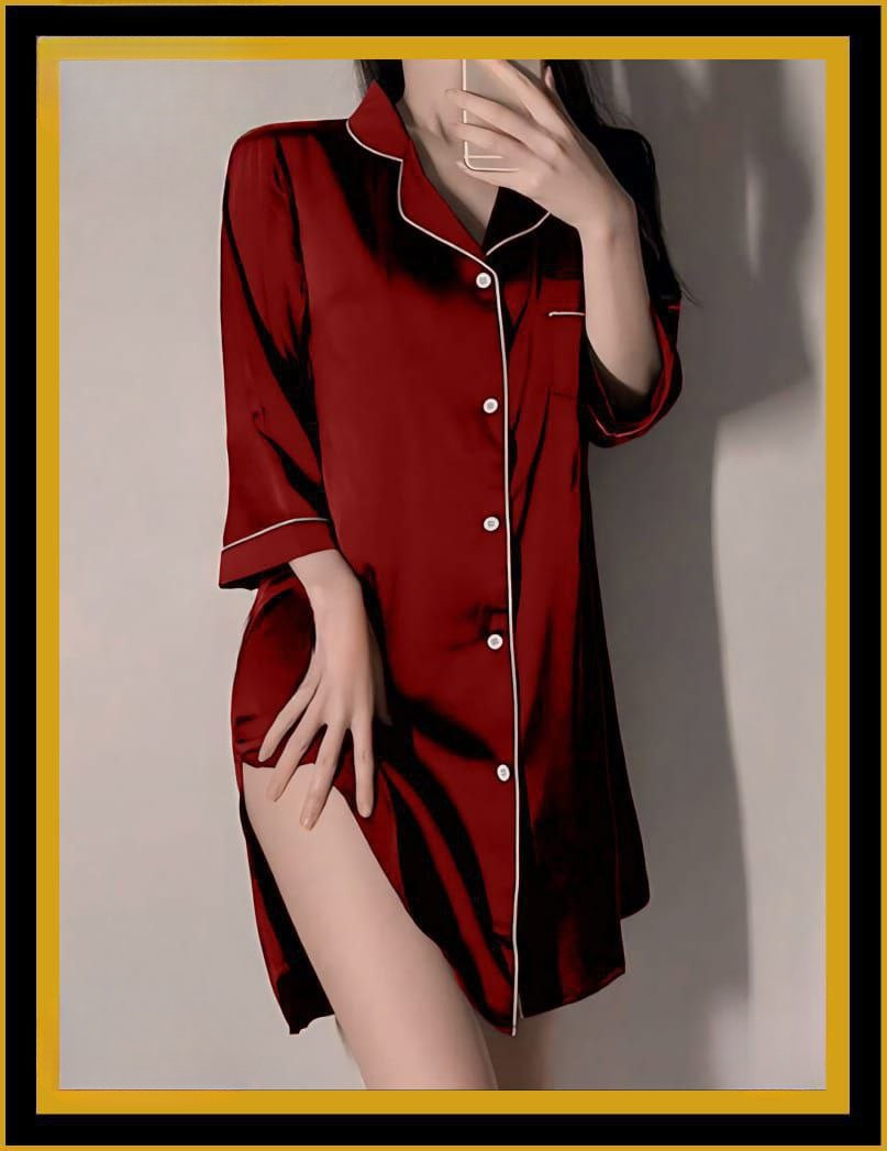 كاش ستان ناعم بأزرار أمامية – أناقة ناعمة بلمسة فاخرة